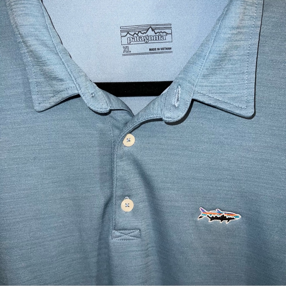 Patagonia Performance Fish Logo Polo Shirt. Excellent condition